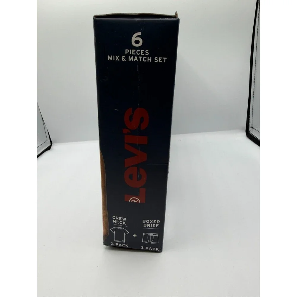 Levi’s T-Shirt & Boxer Briefs Medium 6 Piece Mix & Match Set Crew Neck Levis NEW